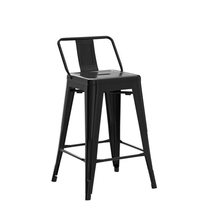 Metal Bar stools Set of 4 with Rubber Feet for Kitchen