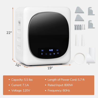 1.5 cu.ft Compact Drying Machine with Stainless Steel Tub & LED Touch Panel