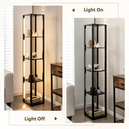 ARLIME Floor Lamp with Shelves, 64 Inches Modern Shelf Floor Lamp
