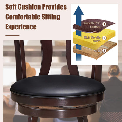 360-Degree Swivel Stools with Leather Padded Seat