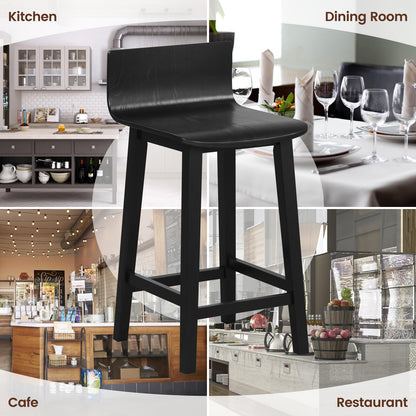 Solid Wood Bar Stools Set of 2/4 24.5-inch Counter Height Chairs