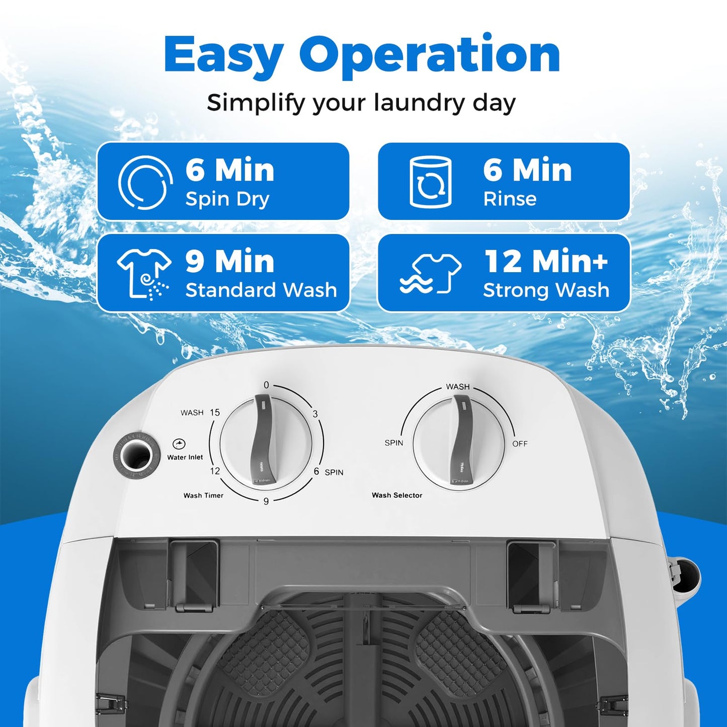 Mini Portable Washing Machine for Apartment Dorms RV Home