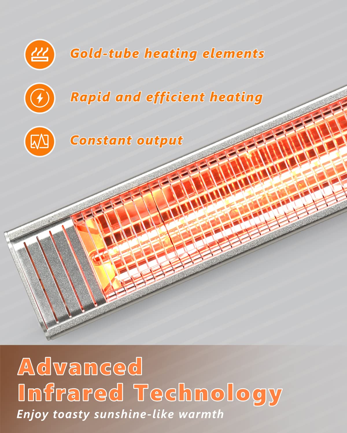 ARLIME Electric Patio Heater, Wall-Mounted Infrared Patio Heater, 1500W Infrared Heater