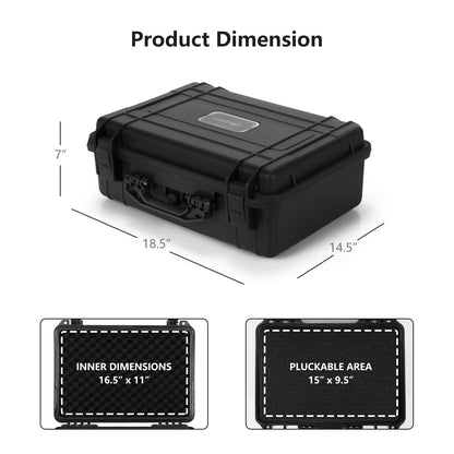 Waterproof Hard Case 18.5-Inch Multi-Purpose Small Camera Dry Box
