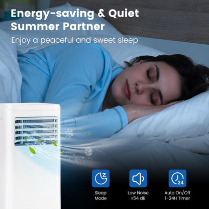 ARLIME Portable Air Conditioner,8000 BTU AC Unit, 3 in 1 Compact Dehumidifier & AC Fan, Quiet Sleep Mode, 24H Timer