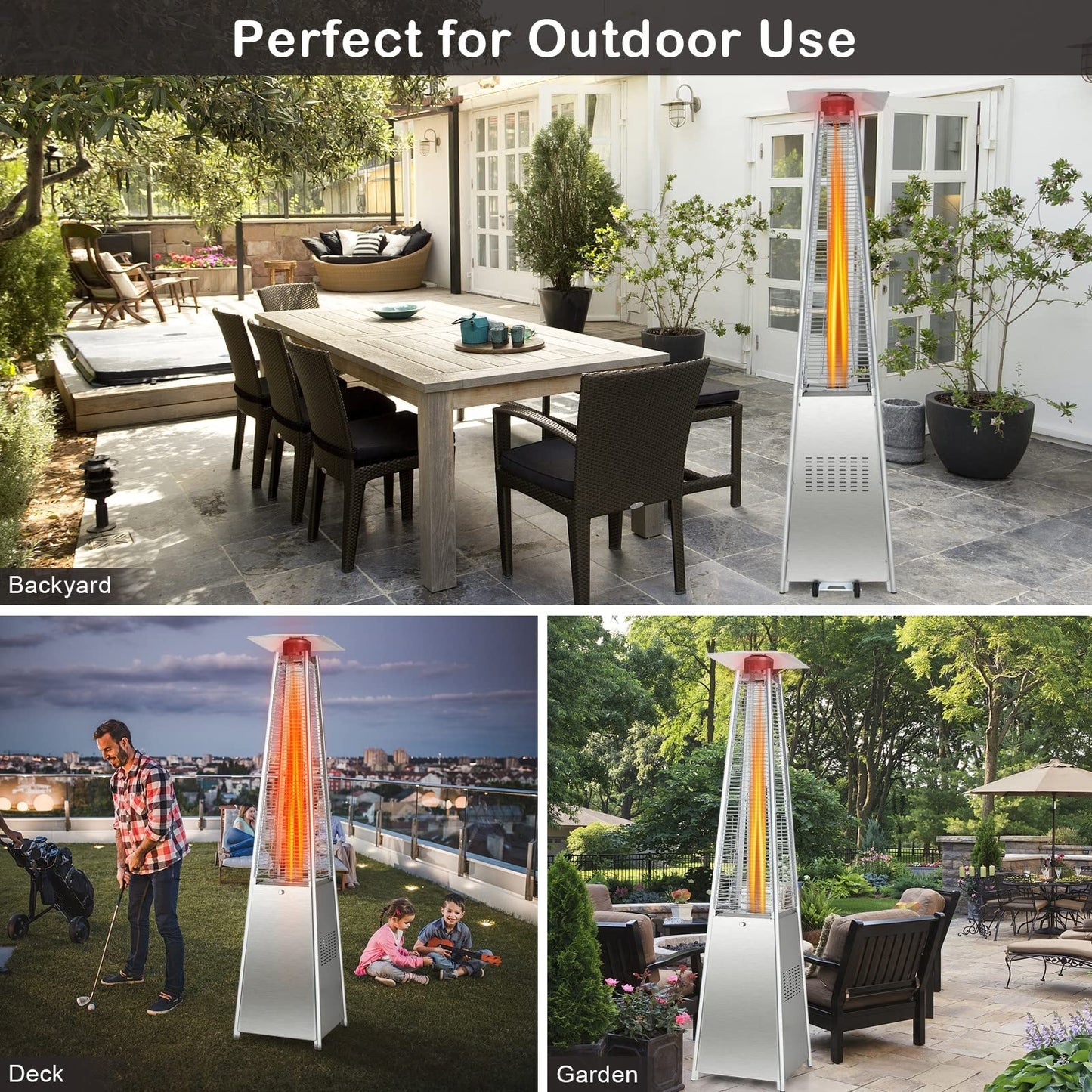 ARLIME Patio Propane Heater for Outdoor Use 42,000 BTU Pyramid Patio Heater