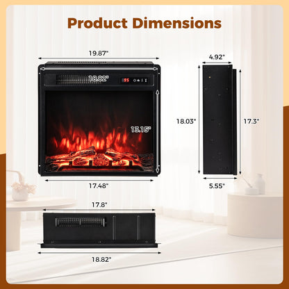 18 inch Electric Fireplace Insert with Remote Control