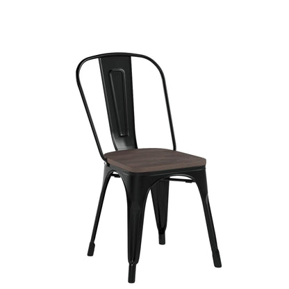 18 Inch Dining Chair Set of 4 Industrial Vintage Stackable Metal Stools