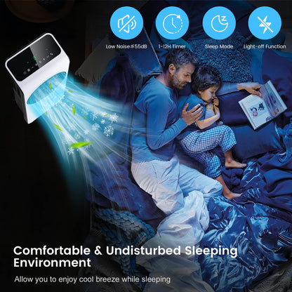 ARLIME Evaporative Air Cooler, 3-in-1 Portable Air Conditioner & Humidifier, AC Fan w/ 3 Modes, 24 Speeds Settings