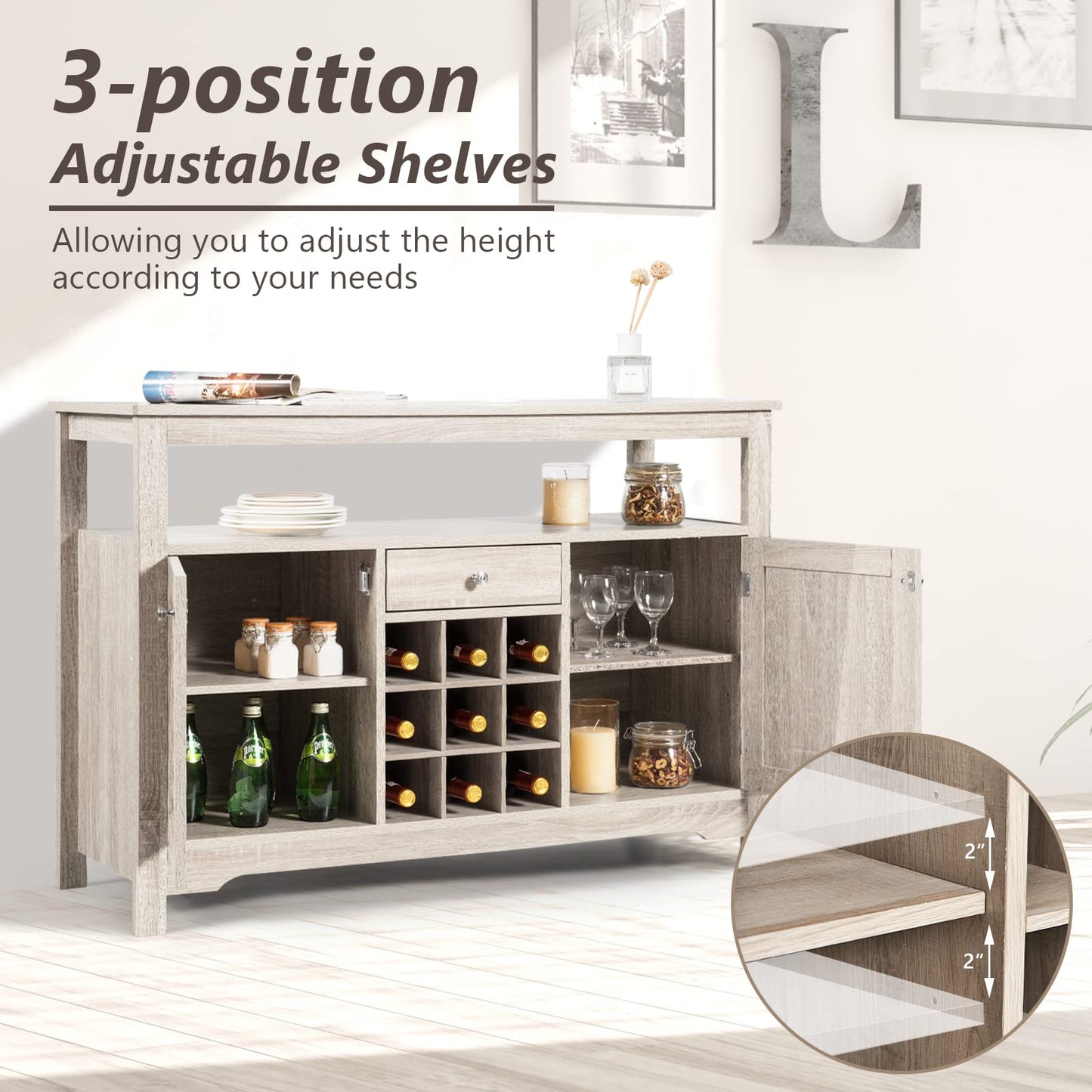 Buffet Cabinet Storage Sideboard Server Console Table