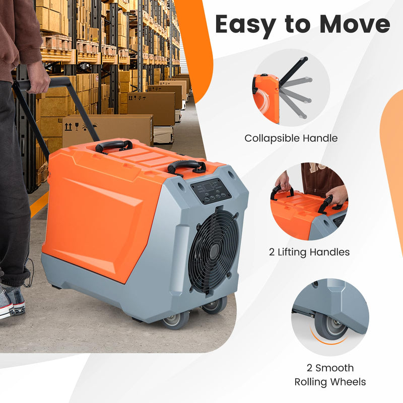 180 PPD Commercial Dehumidifier, with Pump & Drain Hose, Industrial Dehumidifier with Auto Defrost