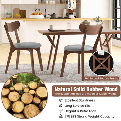 Mid Century Modern Kitchen & Dining Chairs with Curved Back and Cushioned Seat