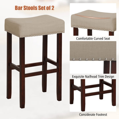 29.5-inch Counter Height Bar Stools Set of 2/4 Backless Vanity Chair for Makeup