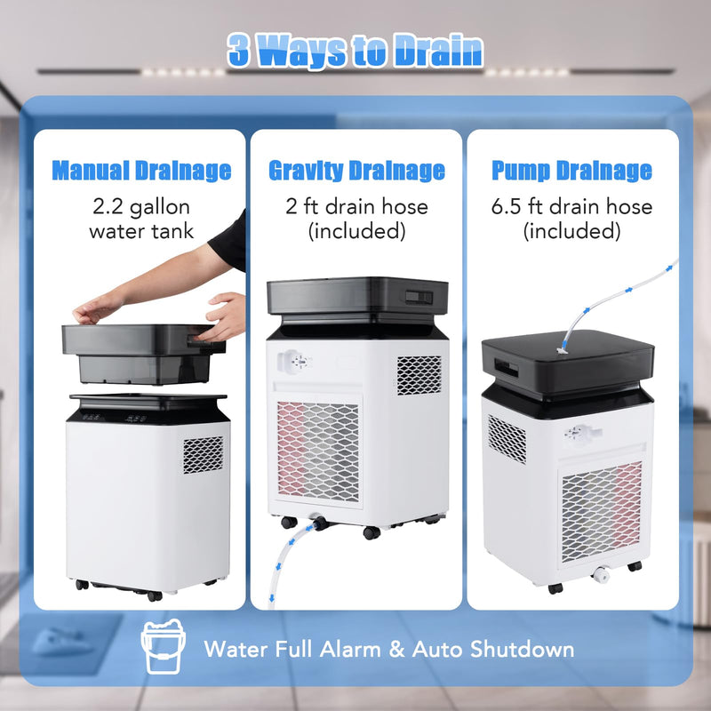 ARLIME 90 Pint Dehumidifier for Basement, 6000 Sq. Ft Energy Efficient Dehumidifier for Home