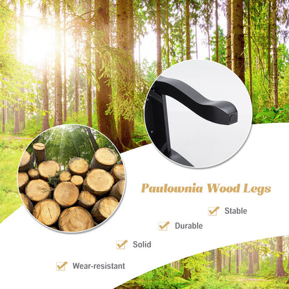 Vanity Desk and Cushioned Stool Set with 5 Storage Drawers