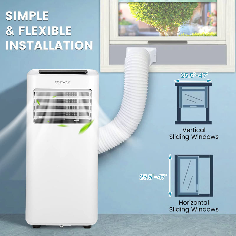 8000 BTU Portable Air Conditioner, 3 in 1 AC Unit, Fan & Dehumidifier w/Sleep Mode, 24H Timer, LED Display