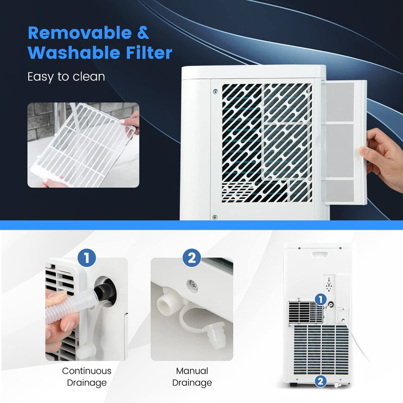ARLIME Portable Air Conditioner w/Remote Control, 8000 BTU AC Unit Fan & Dehumidifier