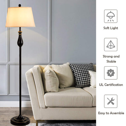 ARLIME 3 Pack Lamp Set, 3-Piece Vintage Metal Base 2 Table Lamps and Floor Lamp Set