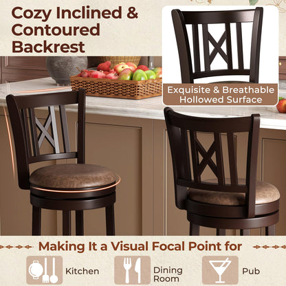 26”/30” Swivel Bar Chairs with Footrest for Kitchen Island & Pub