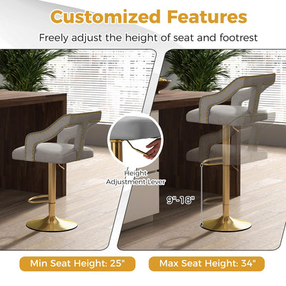 Counter Height Bar Stools Set of 2/4  Adjustable Swivel Bar Chairs