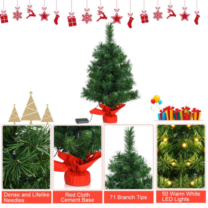 2FT Tabletop Mini Christmas Tree for Indoor Decor