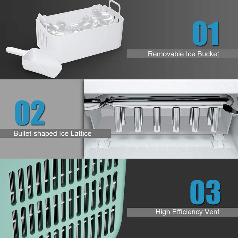 ARLIME Portable Ice Maker Countertop with Ice Scoop and Basket