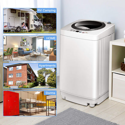 ARLIME Portable Washing Machine, Full-Automatic 8 lbs Capacity Laundry Machine w/Drain Pump