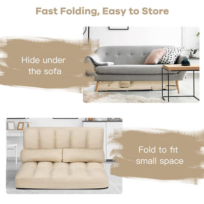 Convertible Floor Sofa Couch with 2 Pillows