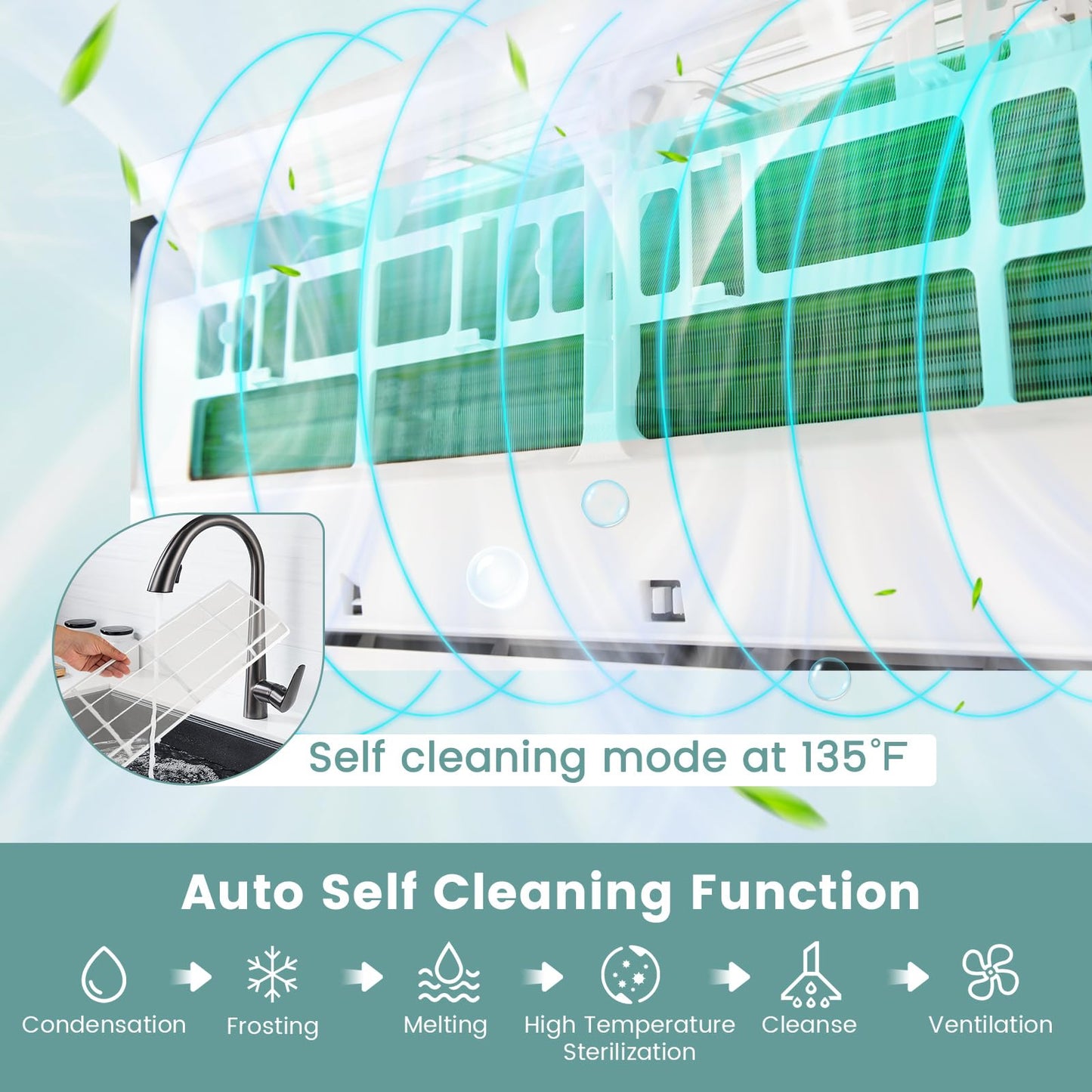 ARLIME Mini Split AC/Heating System, 24000BTU 21 SEER2 Split Air Conditioner w/ 1.5 Ton Heat Pump & Installation Kit