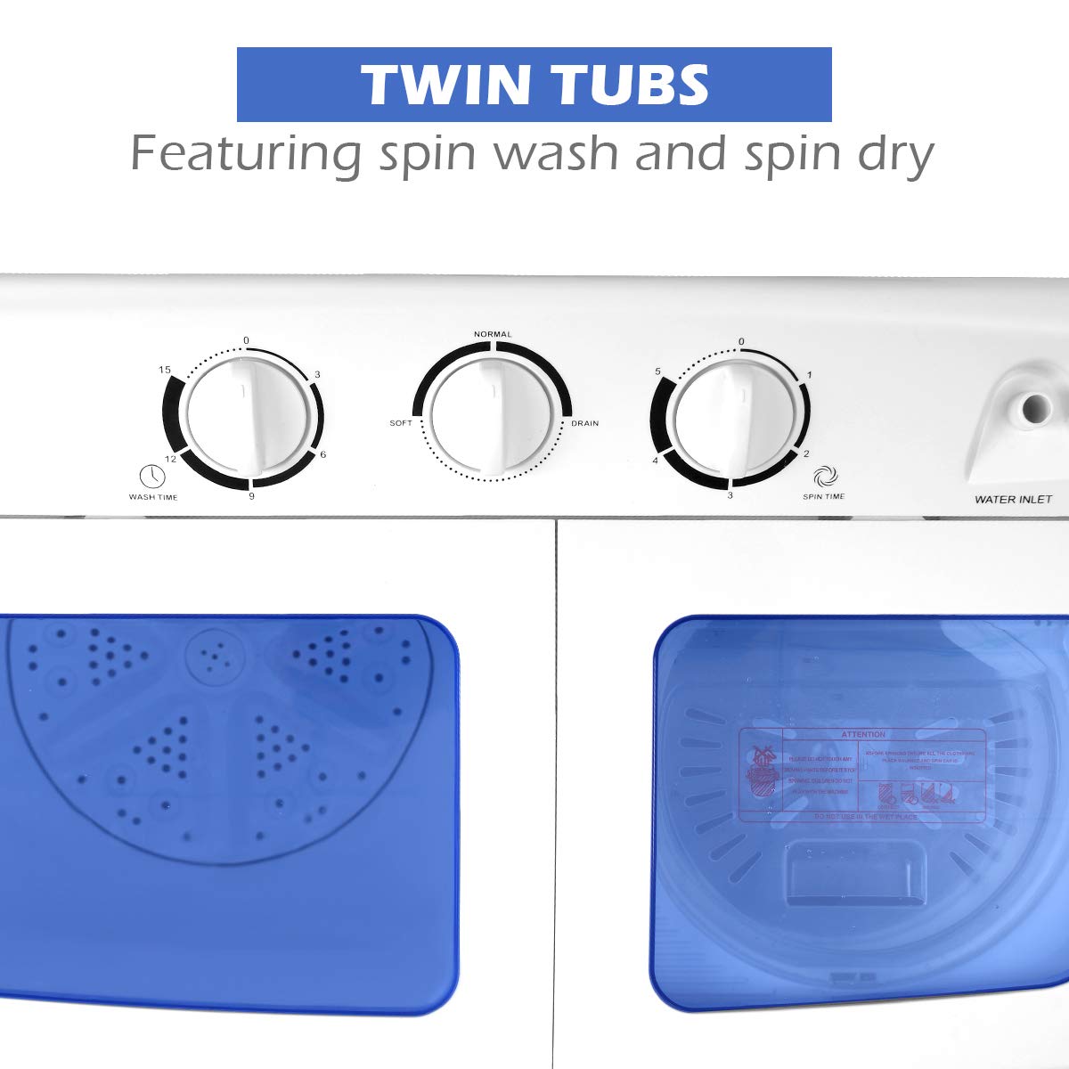 Buy Mini Compact Twin Tub Washing Machine | 20lbs - Arlime