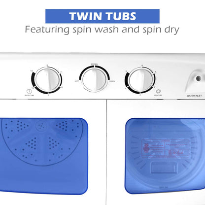 Buy Mini Compact Twin Tub Washing Machine | 20lbs - Arlime