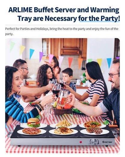 ARLIME 22"x14" Buffets Server Food Warmer for Parties, Electric Food Warming Tray