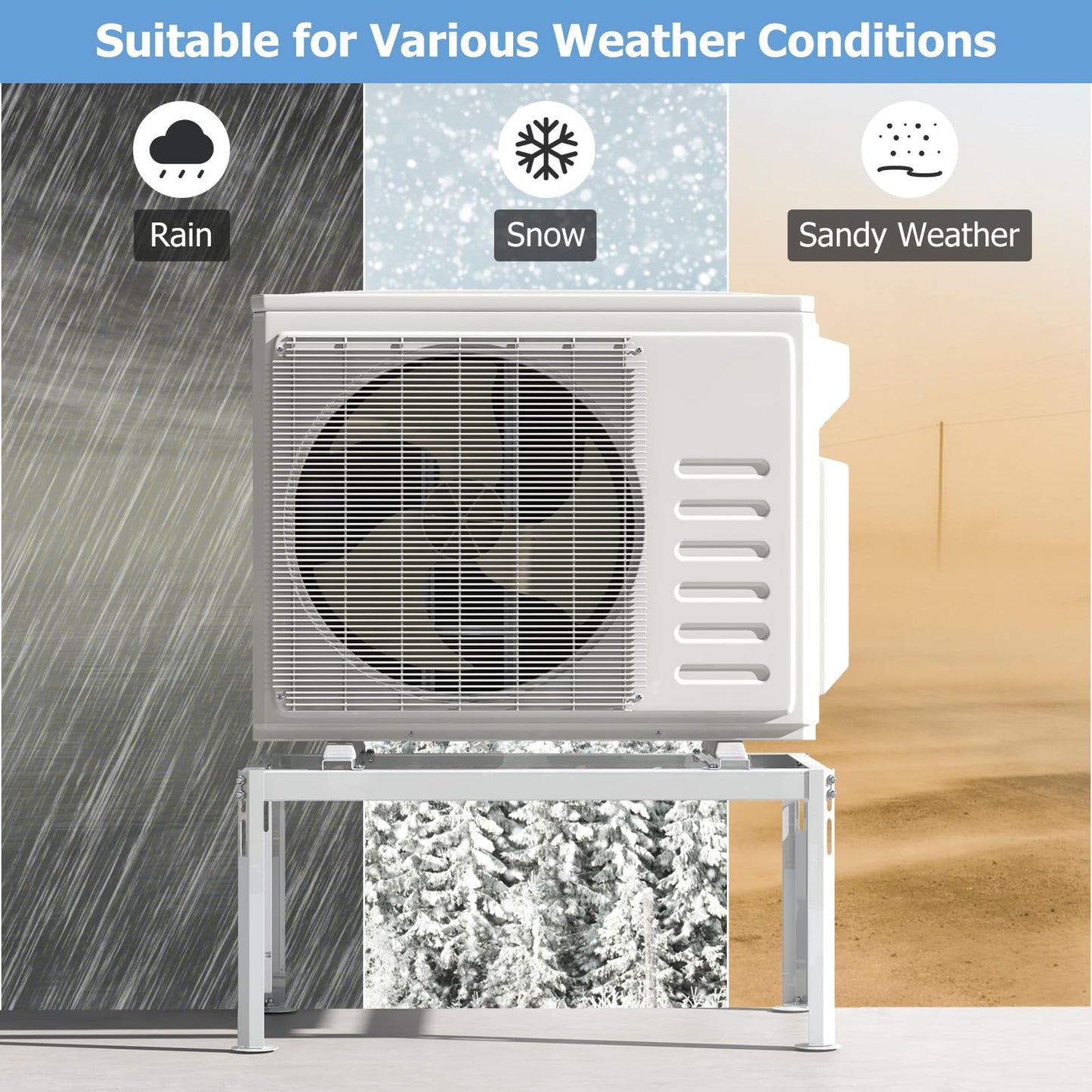 ARLIME Mini Split Stand, Outdoor AC Unit Bracket with Adjustable Height