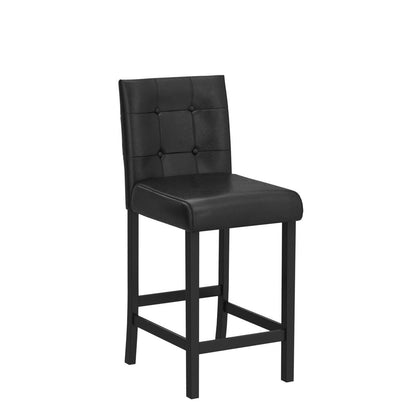 Set of 2 Bar Stools 25‘’ Upholstered Barstool with Back