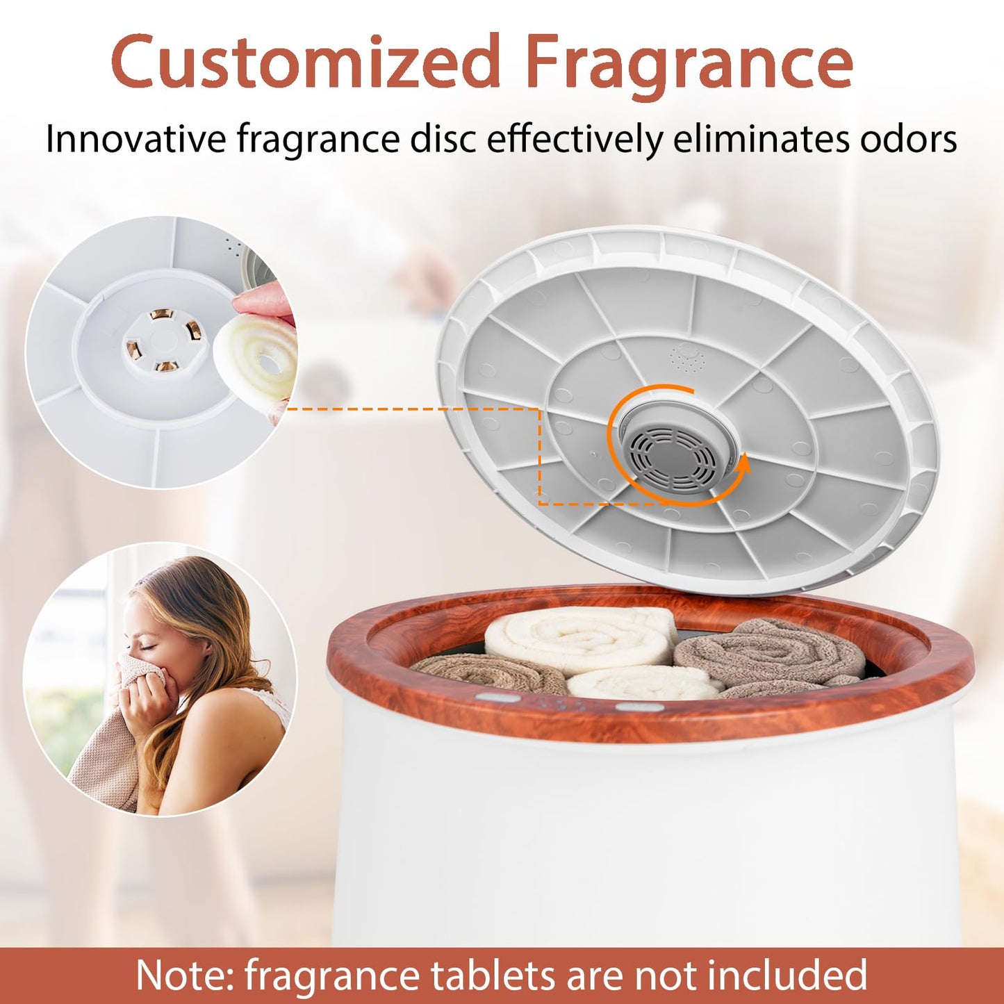 Bucket Style Towel Warmer 23L Towel Warmer with 4 Heating Time & 3 Heating Temperature