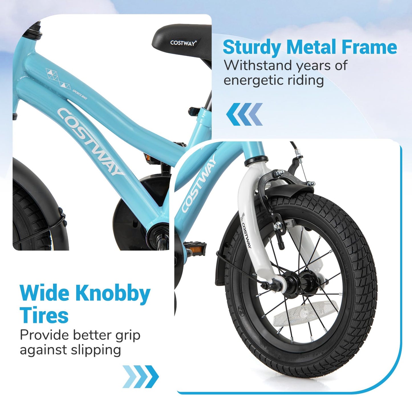 12/14/16/18 Inch Children Toddler Bicycle with Training Wheels for 3-8 Years Old Boys Girls