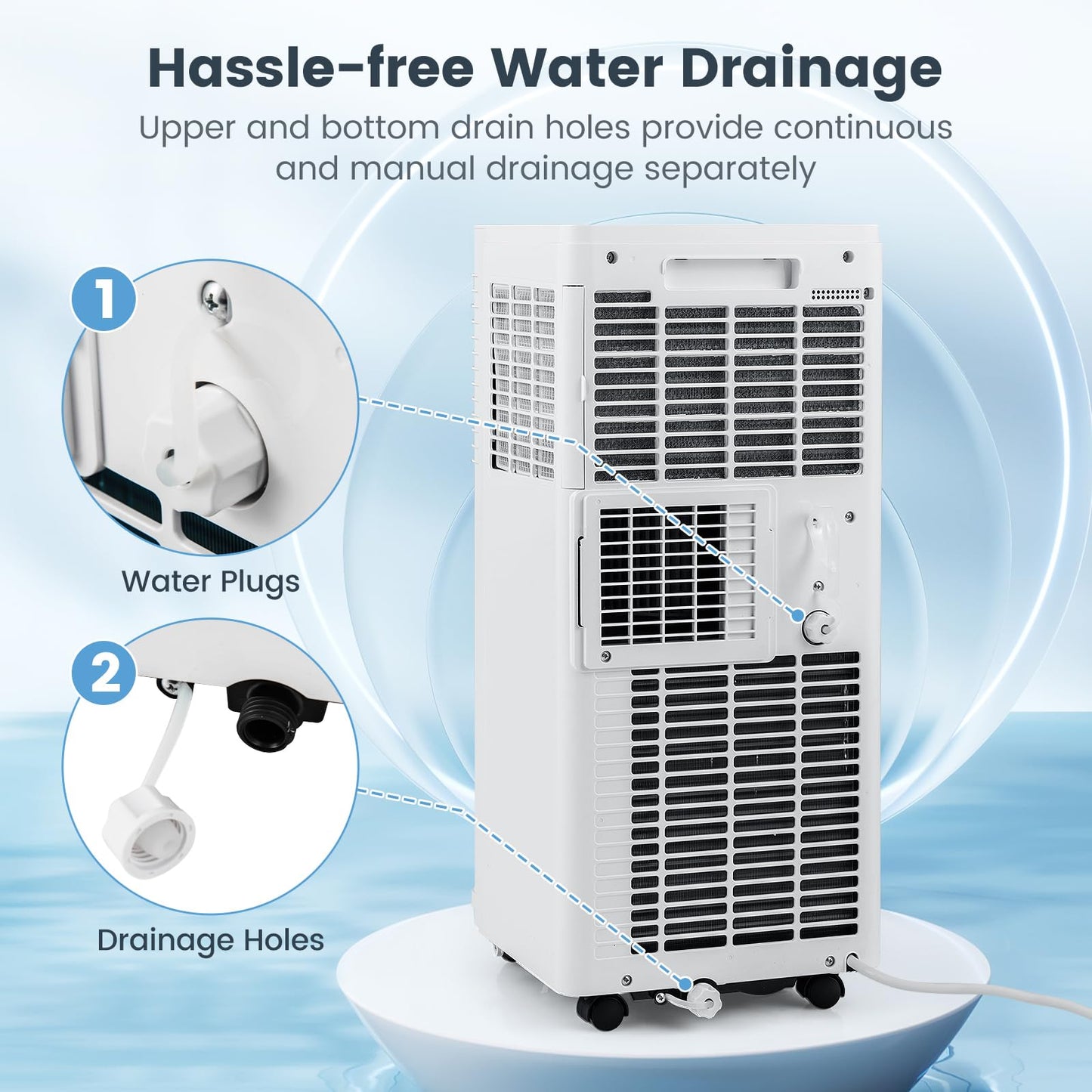 Portable Air Conditioner, 3-in-1 AC Unit w/Dehumidifier & Fan