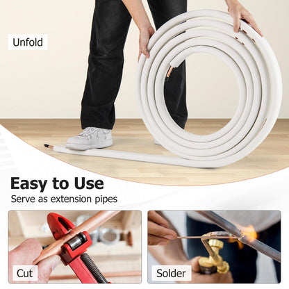 50 Ft. Mini Split Line Set with 3-Layer Insulation ( 1/4” & 3/8” O.D. )