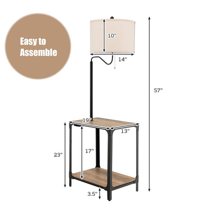 ARLIME Floor Lamp with End Table and USB Charging Ports