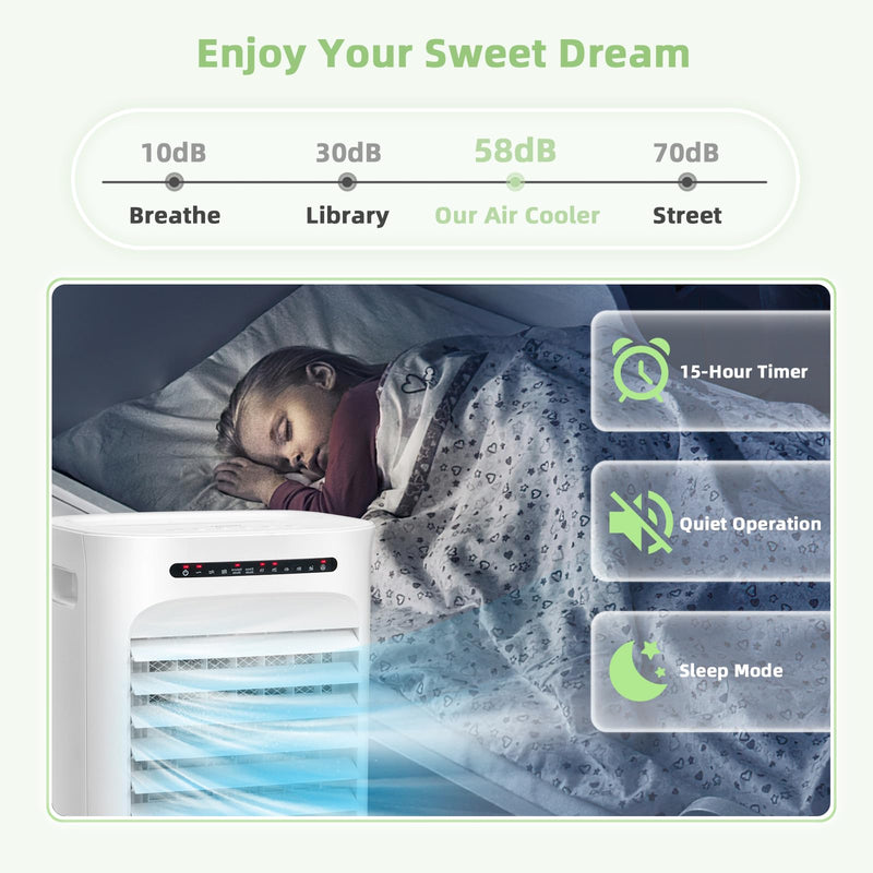 ARLIME Evaporative Air Cooler, Portable Air Conditioner & Humidifier, AC Fan w/ 3 Modes 3 Speeds & 63°Oscillation