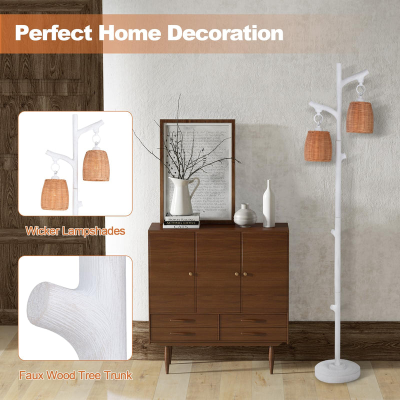 ARLIME Farmhouse Tree Floor Lamp with 2 Lights