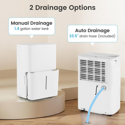 6000 Sq.Ft Portable Large Home Dehumidifier for Basements with 2 Modes & 3 Fan Speeds