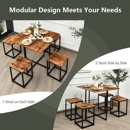 5 Piece Dining Table Set Counter Kitchen Table and Chair Set