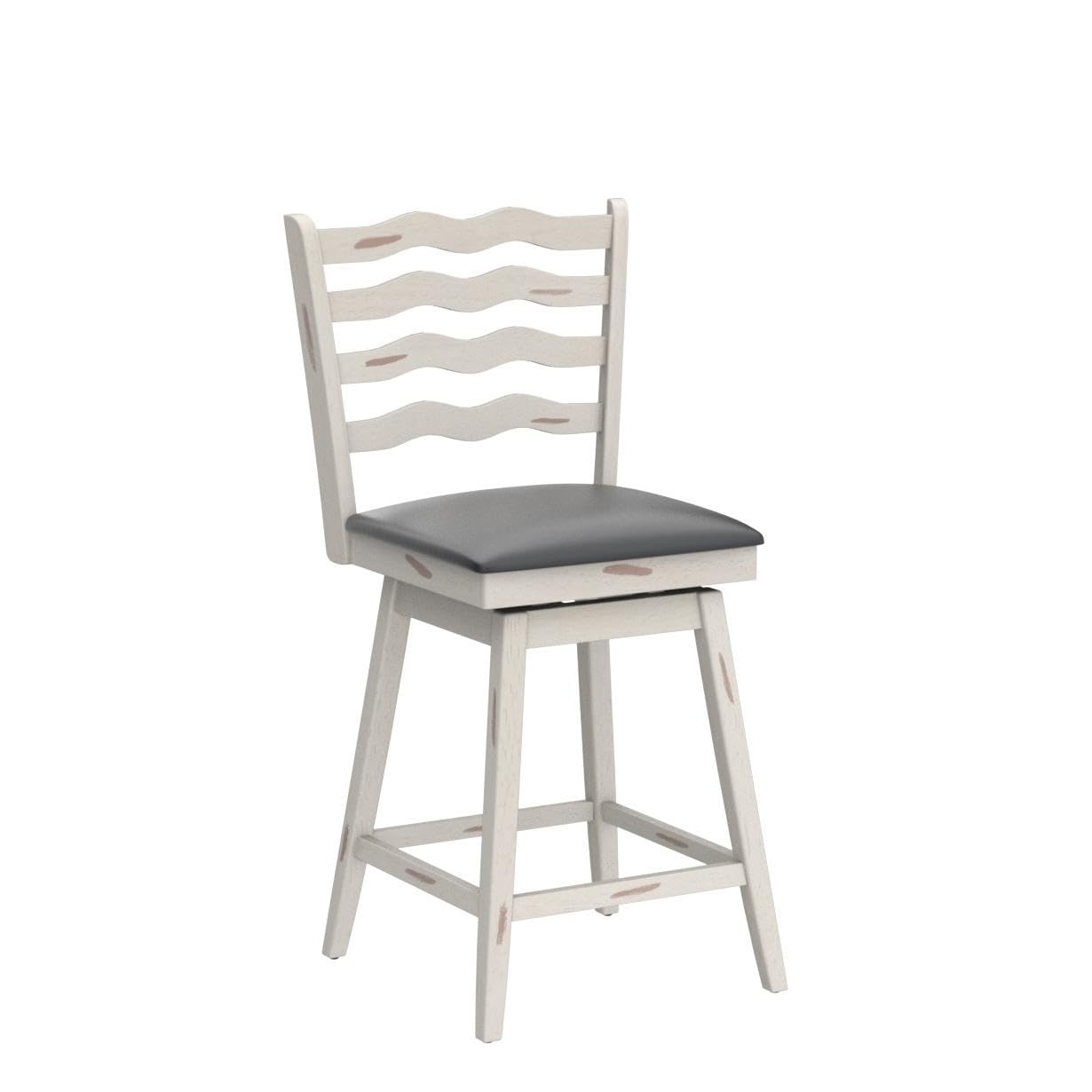 Bar Stools Set 360° Swivel Counter Height Chairs with Rubber Wood Frame