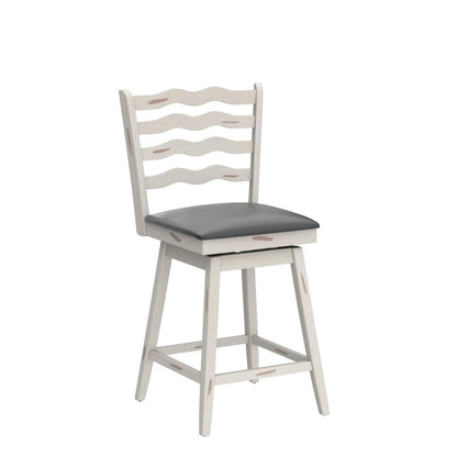 Bar Stools Set 360° Swivel Counter Height Chairs with Rubber Wood Frame