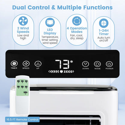 Portable Air Conditioners, 9000 BTU Cools up to 280 Sq. Ft 4-in-1 AC Unit for Bedroom