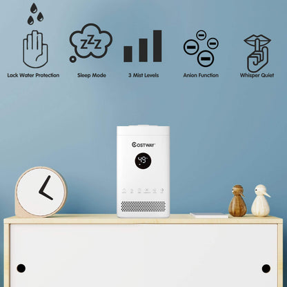 Small Humidifiers for Bedroom, 3.5L Top Fill Cool Mist Humidifier with 3-Level Mist, Sleep Mode, 12H Timer