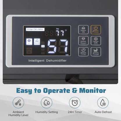 154 Pints Commercial Dehumidifier with Pump with Drain Hoses for Basements