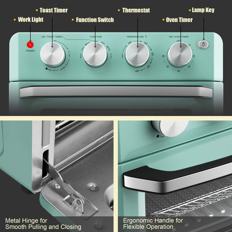 Toaster Oven Countertop, 7-in-1 Convection Oven with Air Fry, Bake, Broil, Toast, Dehydrate, Pizza, Warm Function
