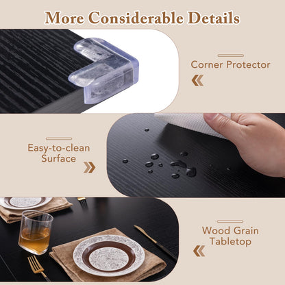 Extendable Dining Table Set for 4-6 with 2 Benches and 2 Square Stools